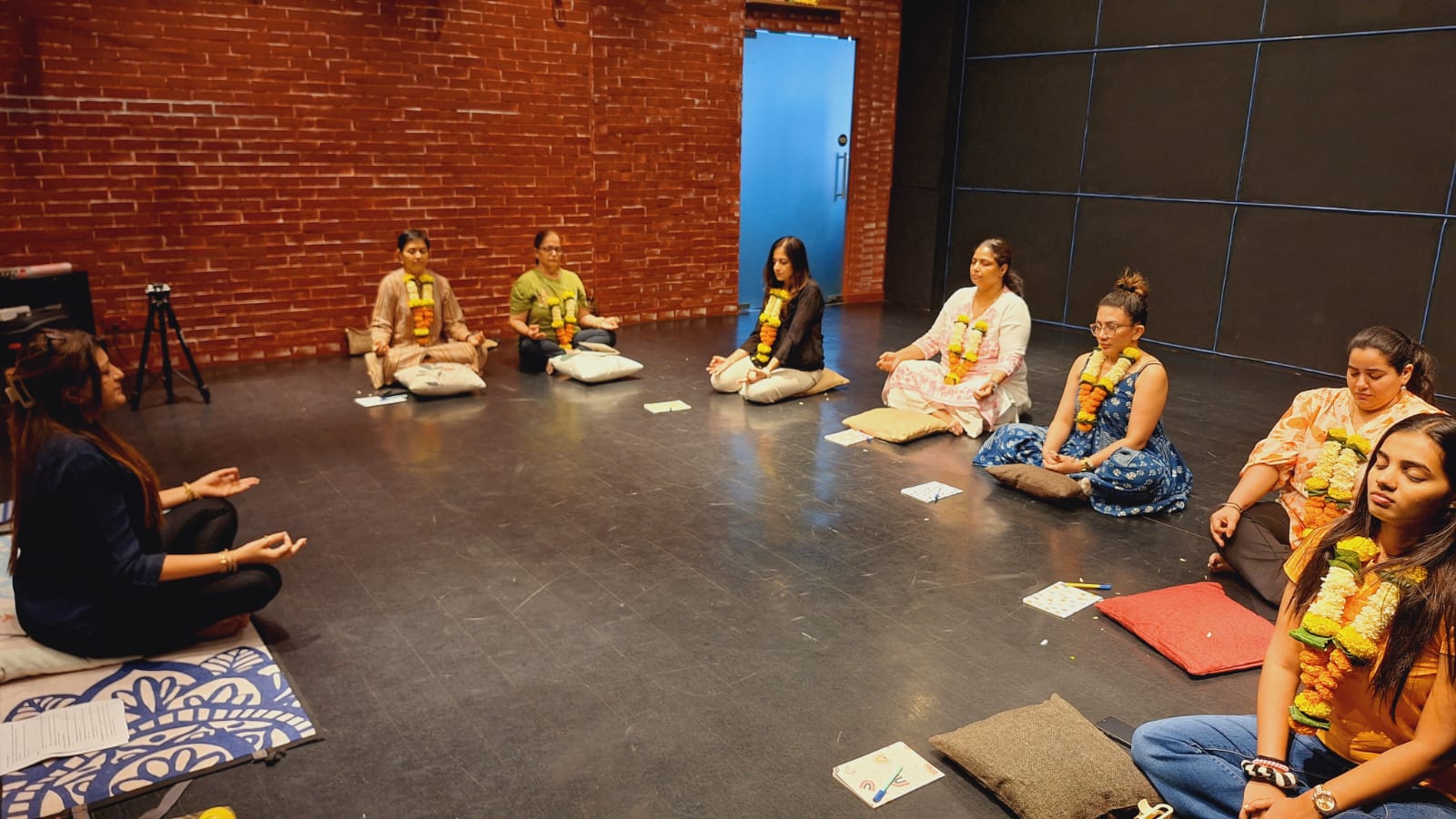 Retreat participant with Deepshikha at historic palace